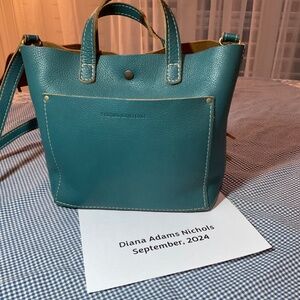 Portland Leather Goods Turquoise tote